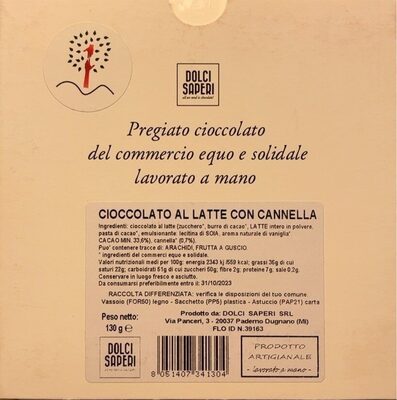 Cioccolato Al Latte Con Cannella