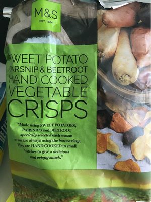 Sweet Potato Parsnip &beetroot Hand Cooked Vegetable Crisps