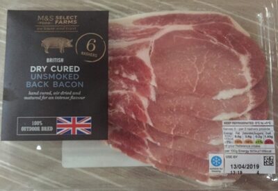 Dry Cured Unsmoked Back Bacon