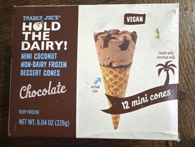 Hold The Dairy! Non-dairy Frozen Dessert Cones Chocolate