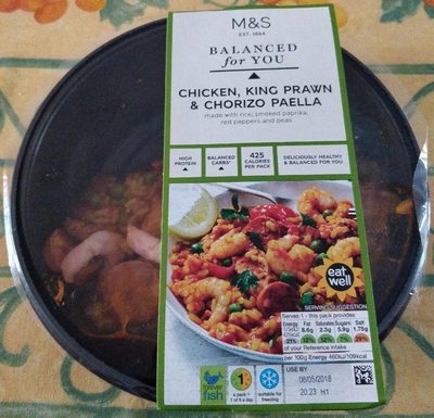 Paella Au Poulet, Gambas Et Chorizo