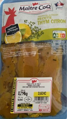 Aiguillettes De Poulet Marinés Thym Citron