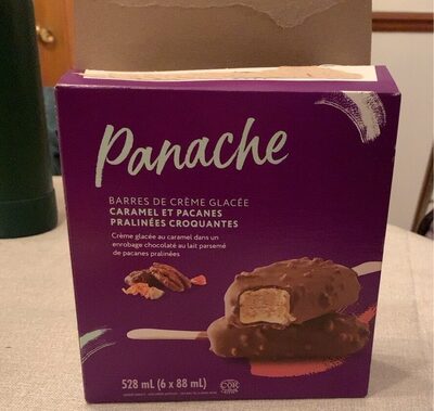 Barre De Crème Glacée Caramel Et Pacanes Pralinées Croquantes