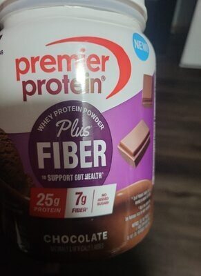 Premier Protein Whey Protein Powder Plus Fiber Chocolate