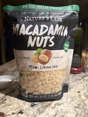 Macadamia Nuts, Raw Unsalted