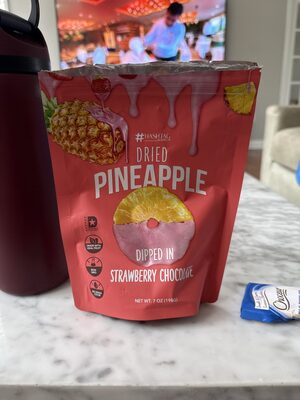 Dried Pineapple Dipped In Strawberry Chocolate