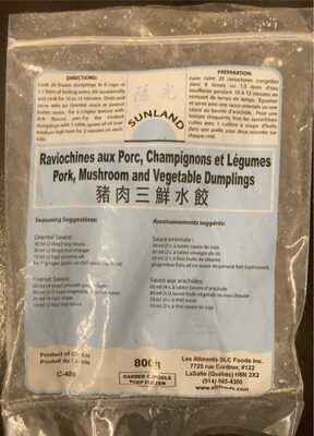 Pork, Mushroom, Vegetable Dumplings