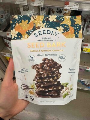 Organic Dark Chocolate Seed Bark Vanilla Quinoa Crunch