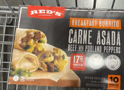 Breakfast Burrito Carne Asada Beef With Poblano Peppers