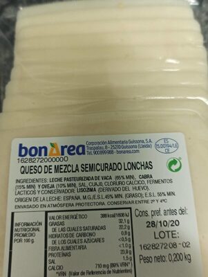 Queso De Mezcla Semicurado Lonchas