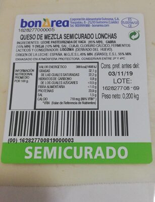 Queso De Mezcla Semicurado Lonchas
