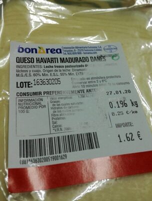 Queso Havarti Madurado Danés