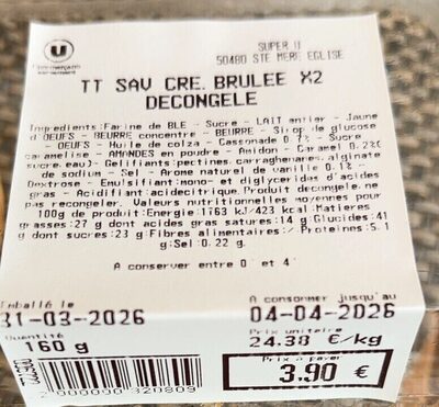 Tartelette Saveur Crème Brûlée