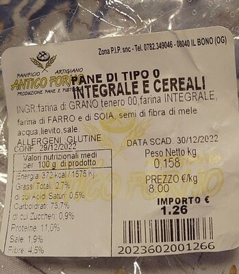 Pane Integrale E Cereali