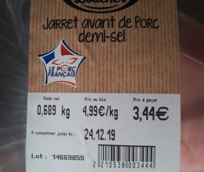 Jarret Avant De Porc Demi Sel