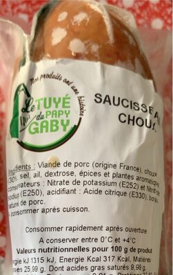 Saucisse Aux Choux