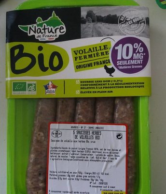 5 Saucisses Herbes De Volailles Bio
