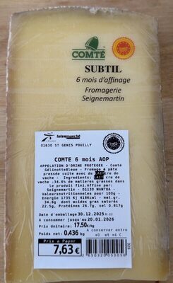 Comté 6 Mois D’affinage