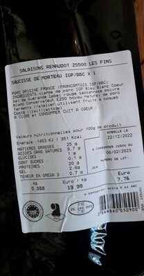 Saucisse De Morteau