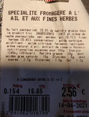 Fromage Ail Et Fines Herbes