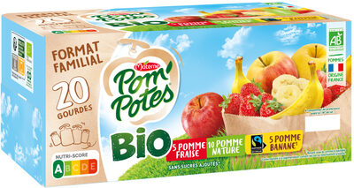 Pom'potes Compotes Gourdes Bio Trivariétés 20x90g