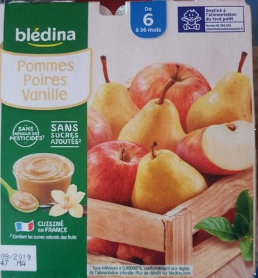 Bledina Coupelles Fruits Pommes Poires Vanille 8x100g Dès 6 Mois