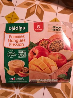 Bledina Coupelles Fruits Pommes Mangues Passion 4x100g Dès 8 Mois