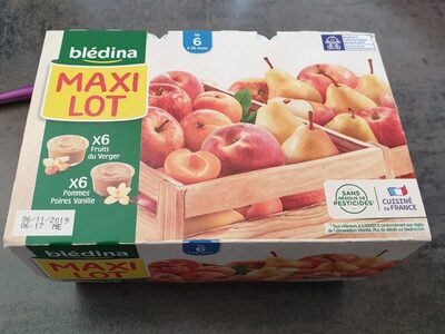 Bledina Coupelles Fruits Fruits Du Verger / Pommes Poires Vanille 12x100g Dès 6