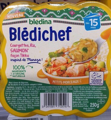 Blédichef Courgette, Riz, Saumon Façon Tikka