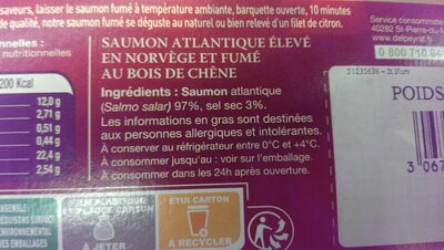 Saumon Atlantique Fumé Norvège