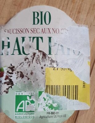 Saucisson Sec Aux Noisettes Issu De L'agriculture Biologique