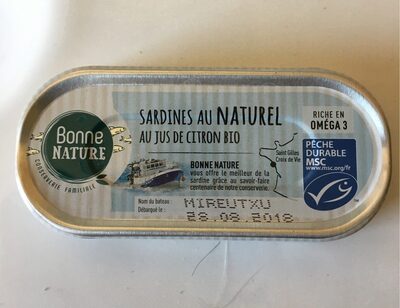 Sardines Au Naturel Au Jus De Citron Bio