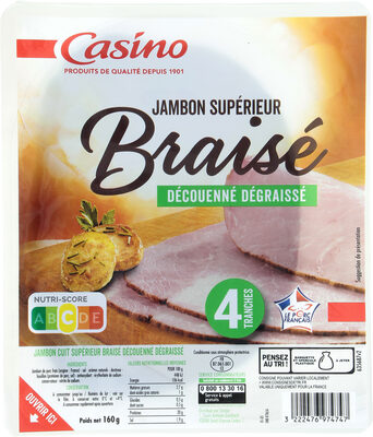 Jambon Supérieur Braisé Découenné Dégraissé 4 Tranches