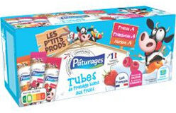 Tubes De Fromage Blanc Aux Fruits : Fraise, Framboise, Abricot