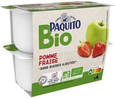 Coupelles Purée De Fruits Pommes Fraises Ssa - Bio - 4 X 100 G