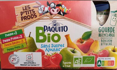 Gourdes Purée De Fruits Multivarietes (pommes, Poires, Fraises, Bananes) Ssa - B