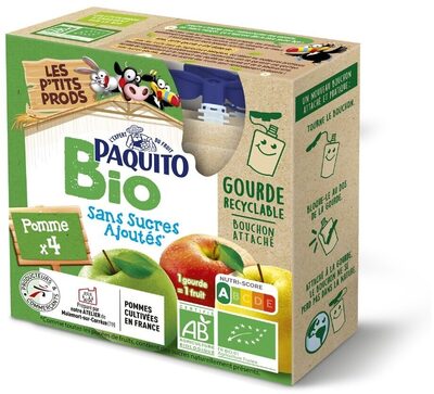 Gourdes Purée De Fruits Pommes Ssa - Bio - 4 X 90 G