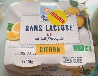 Sans Lactose Citron