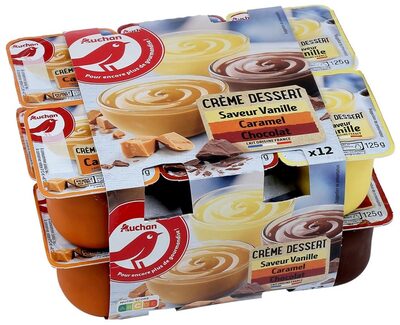 Crème Dessert Panachés Saveur Vanille, Chocolat, Caramel Aromatisée