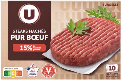 Steaks Hachés Pur Boeuf 15% - 10x100g Boîte