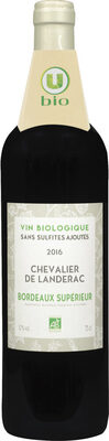 Vin Rouge Bordeaux Supérieur Aop Chevalier De Landerac -75cl