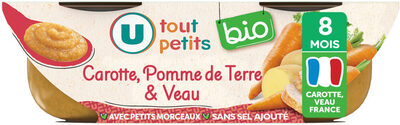 Plat Bébé Du Midi Carotte, Pomme De Terre & Veau, Dès 8 Mois - 2x200g- Repas Béb
