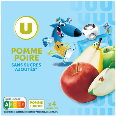 Dessert Fruitier Gourdes Compote Pomme Poire Sans Sucre Ajouté - 4x90g