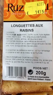 Longuettes Aux Raisins