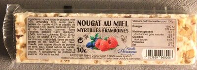 Nougat Myrtille Framboise Miel 30g