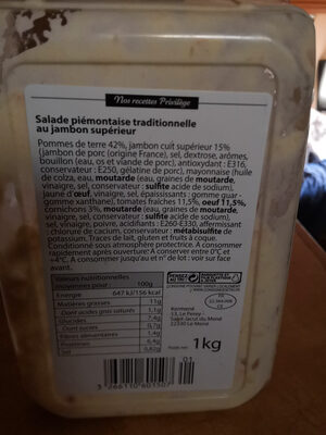 Salade Piémontaise Traditionnelle Au Jambon Superieur
