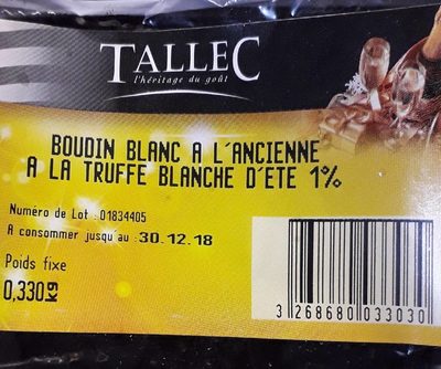 Boudin Blanc Truffé 1% À L'ancienne
