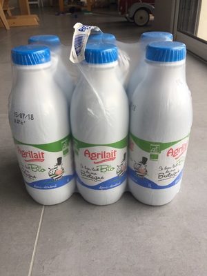 Pack De 6 Bouteilles De Lait 1/2 Écremé Uht Bio Agrilait