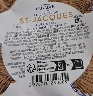 Rillettes De Saint Jacques Cuisinées Creme D'isigny