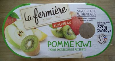 Yaourt Onctueux Sur Lit Aux Fruits Pomme Kiwi
